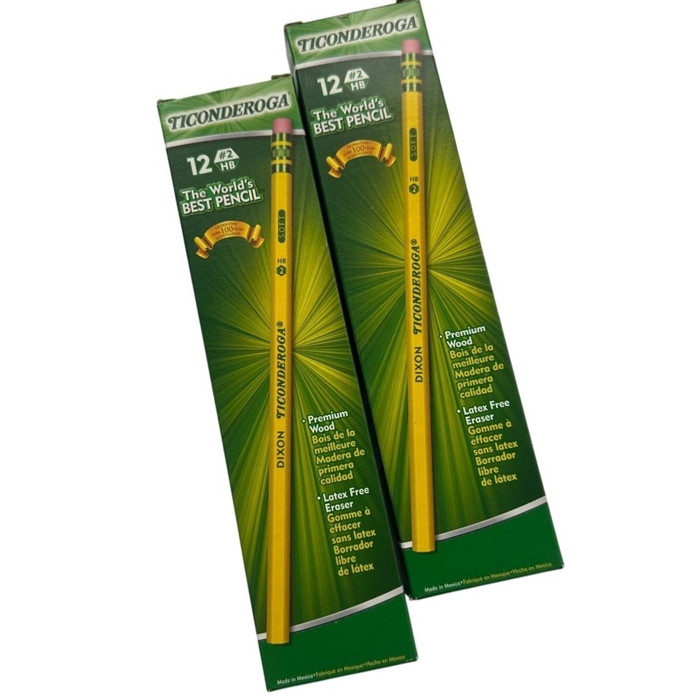 Dixon‎ Ticonderoga #2 HB Pencils 24 Count Yellow Woodcase Soft Graphite 13882